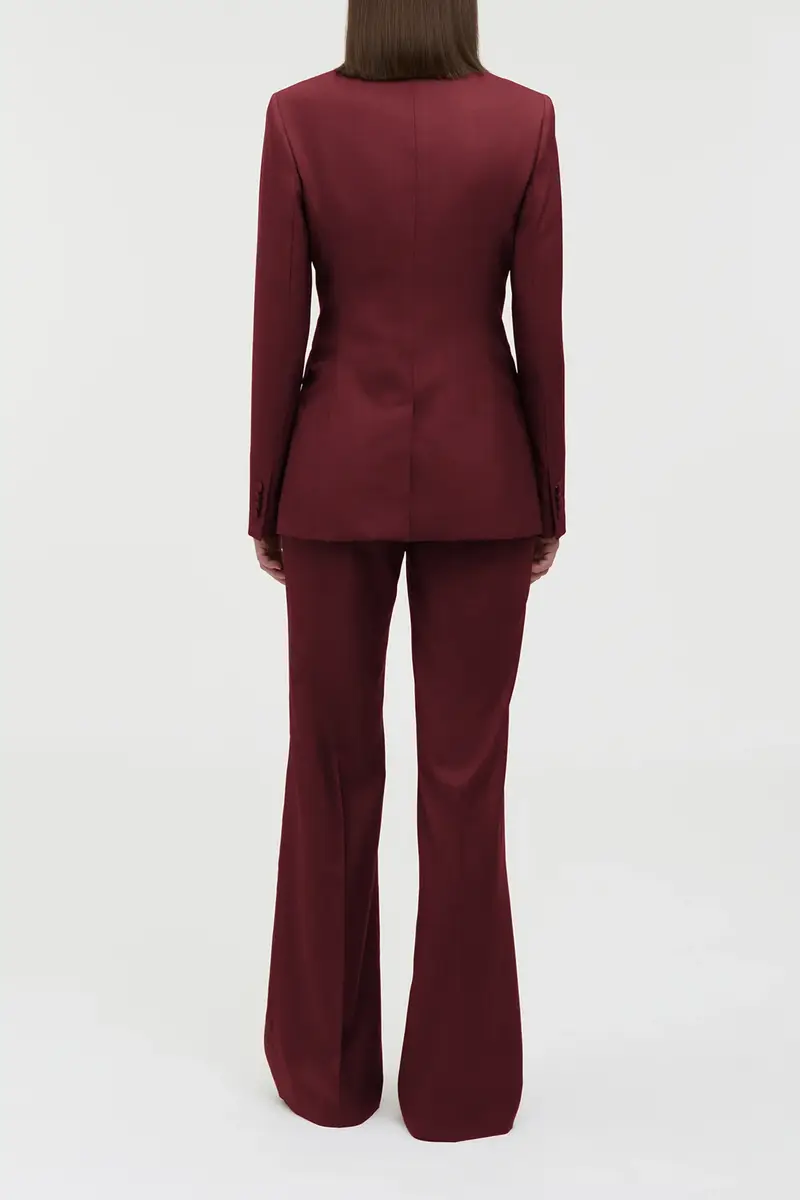 Gabriela Hearst Angela Blazer in Bordeaux Wool Silk | Thumbnail 5