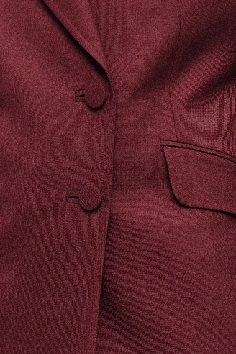 Gabriela Hearst Angela Blazer in Bordeaux Wool Silk | Thumbnail 7