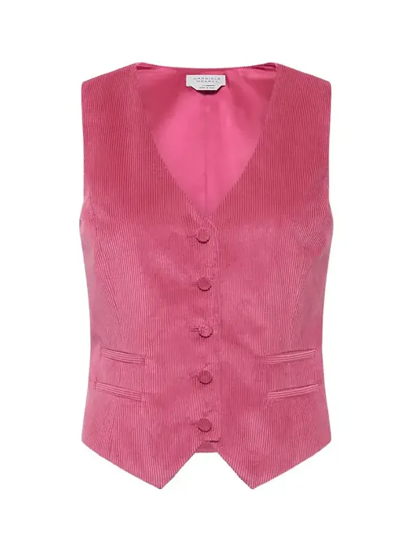 Coleridge Vest in Fuchsia Sea Island Cotton Corduroy Coleridge Vest in Fuchsia Sea Island Cotton Corduroy