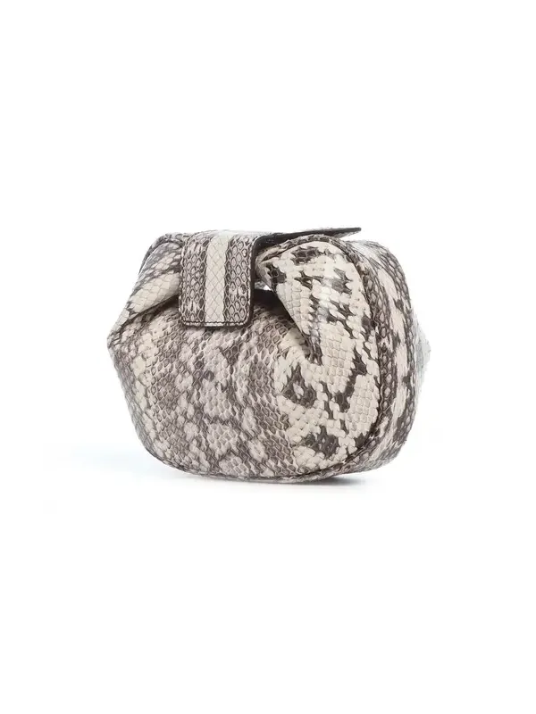 Gabriela Hearst Soft Demi Clutch in Black & White Snakeskin