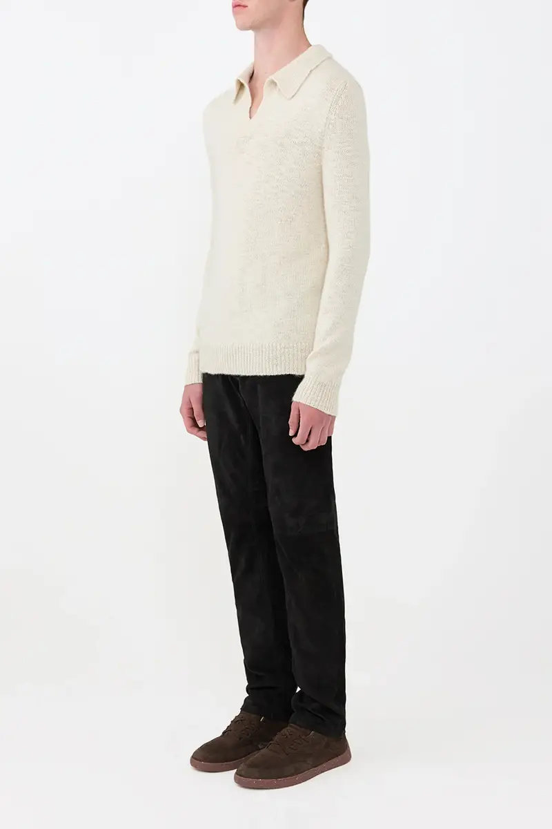 Gabriela Hearst Aled Knit Polo in Ivory Cashmere | Thumbnail 3 Gabriela Hearst Aled Knit Polo in Ivory Cashmere | Thumbnail 3