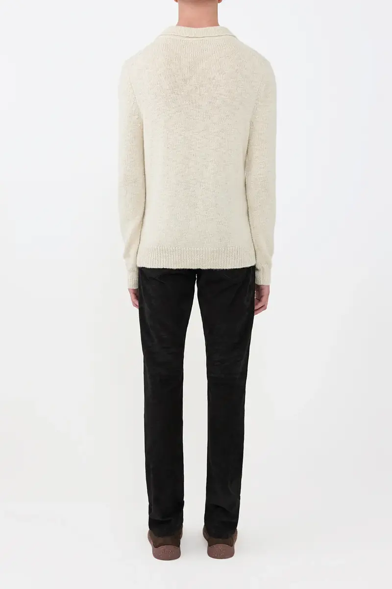 Gabriela Hearst Aled Knit Polo in Ivory Cashmere | Thumbnail 4 Gabriela Hearst Aled Knit Polo in Ivory Cashmere | Thumbnail 4