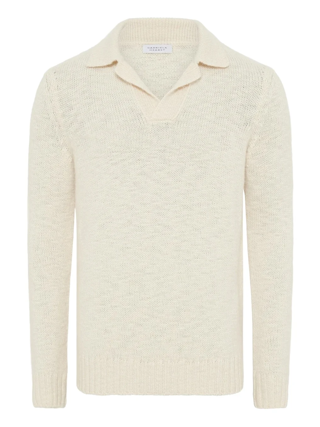 Gabriela Hearst Aled Knit Polo in Ivory Cashmere