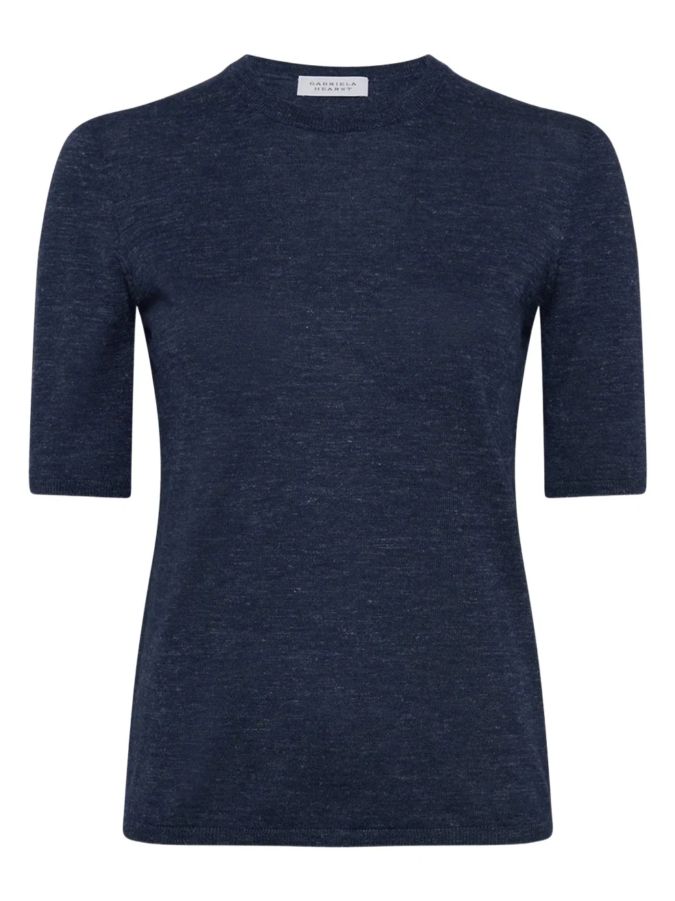 Gabriela Hearst Chryse Knit T-Shirt in Electric Navy Cashmere Silk with Hemp