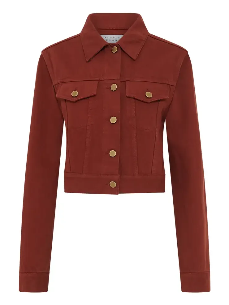 Gabriela Hearst Bronte Jacket in Burnt Sienna Recycled Cotton Denim