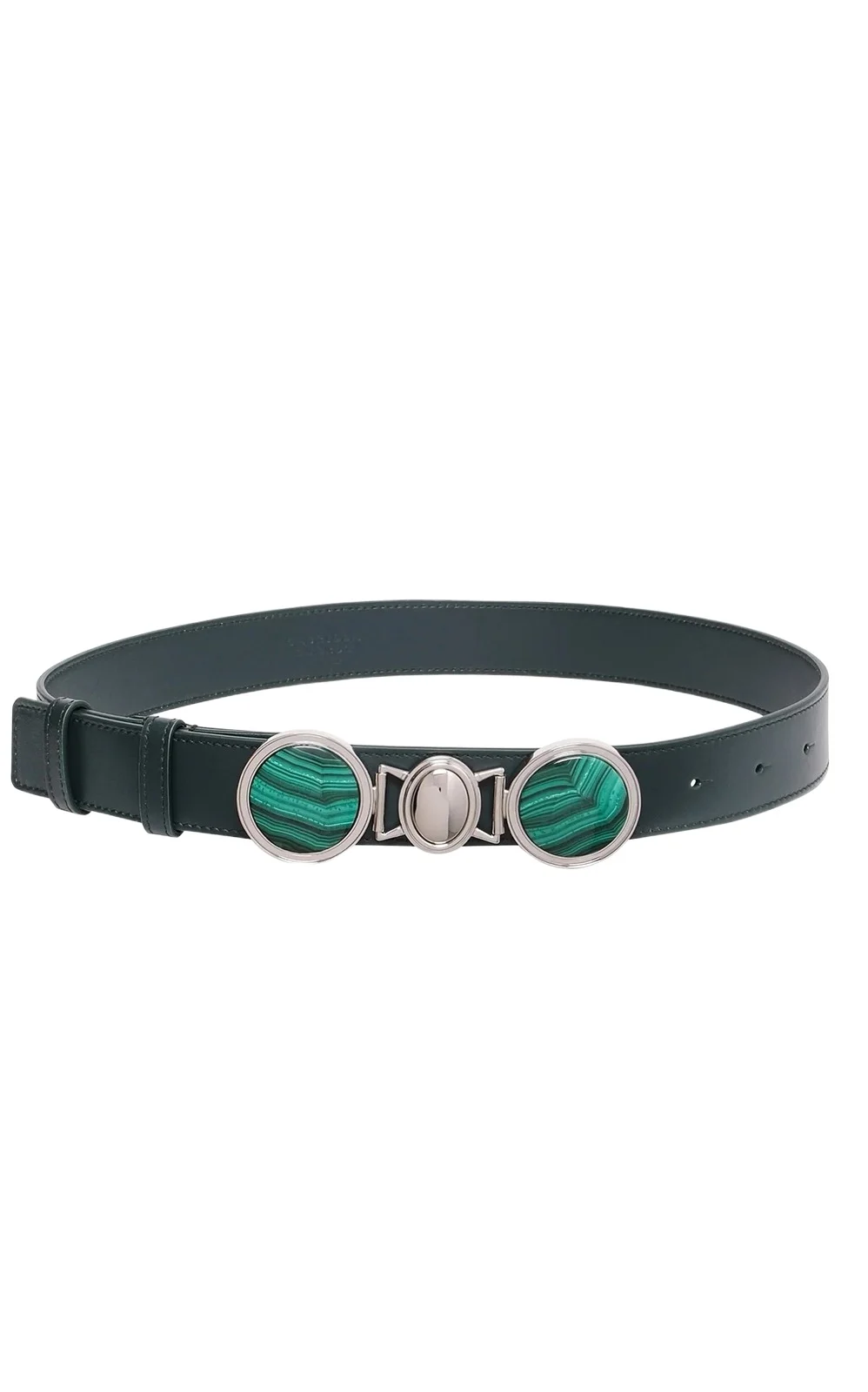 Gabriela Hearst Grange Stone Belt in Bottle Green Leather
