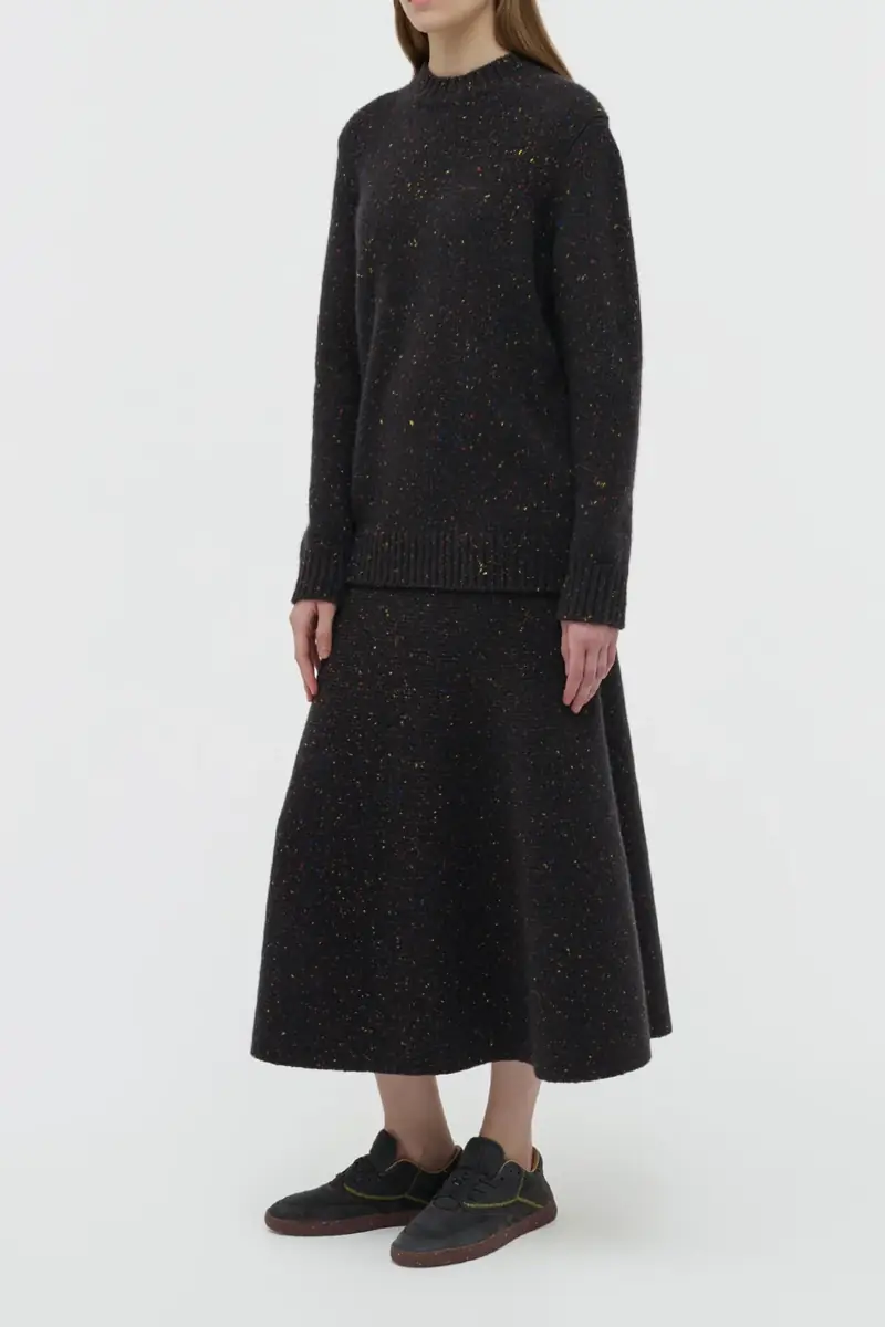 Gabriela Hearst Alfie Knit Sweater in Charcoal Multi Speckled Aran Cashmere | Thumbnail 3 Gabriela Hearst Alfie Knit Sweater in Charcoal Multi Speckled Aran Cashmere | Thumbnail 3