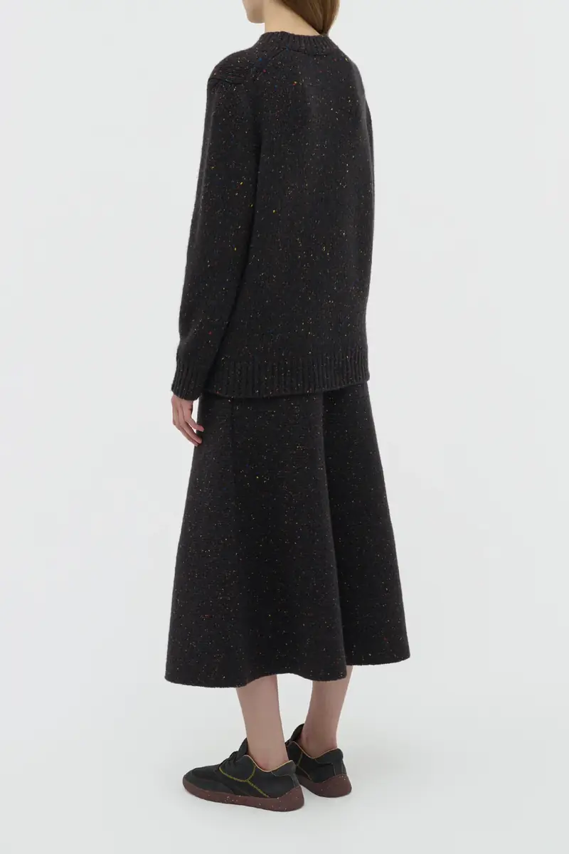 Gabriela Hearst Alfie Knit Sweater in Charcoal Multi Speckled Aran Cashmere | Thumbnail 4 Gabriela Hearst Alfie Knit Sweater in Charcoal Multi Speckled Aran Cashmere | Thumbnail 4
