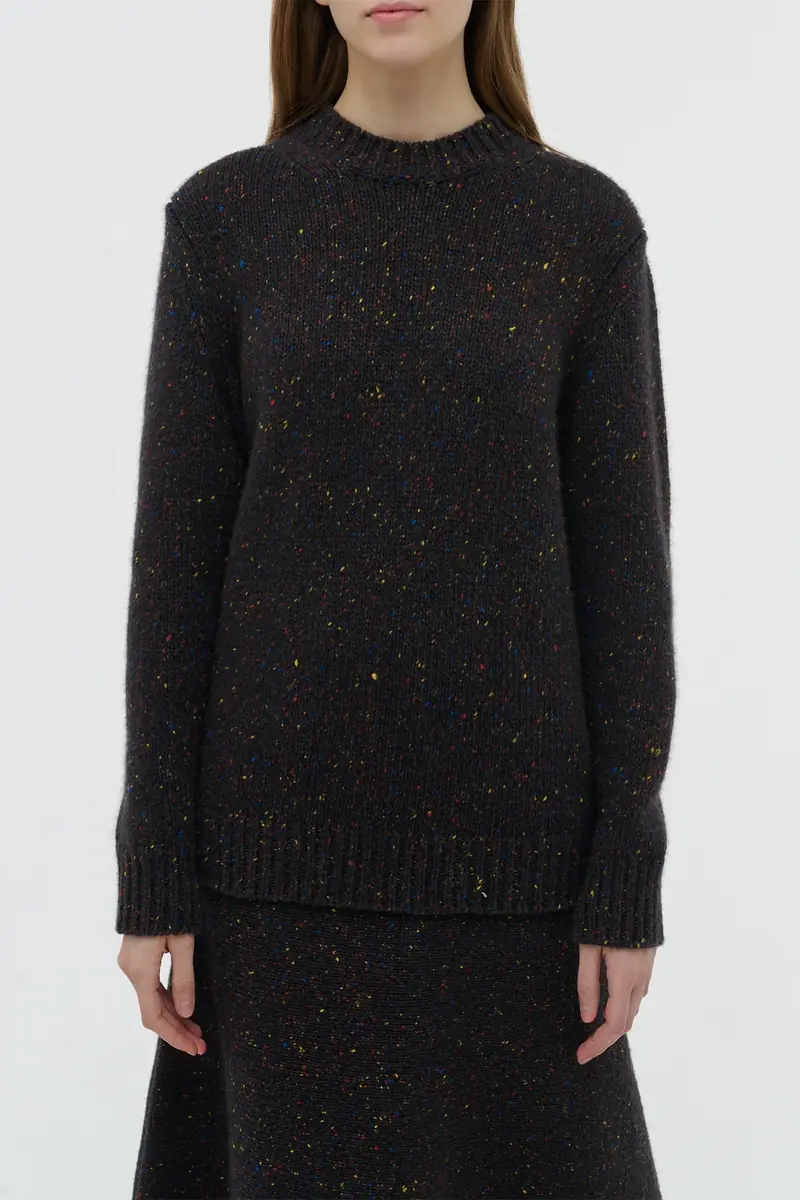 Gabriela Hearst Alfie Knit Sweater in Charcoal Multi Speckled Aran Cashmere | Thumbnail 5 Gabriela Hearst Alfie Knit Sweater in Charcoal Multi Speckled Aran Cashmere | Thumbnail 5