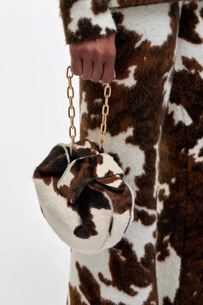 Gabriela Hearst Soft Demi Clutch with Chain in Ivory Cognac Multi Pony Hair | Thumbnail 2 Gabriela Hearst Soft Demi Clutch with Chain in Ivory Cognac Multi Pony Hair | Thumbnail 2