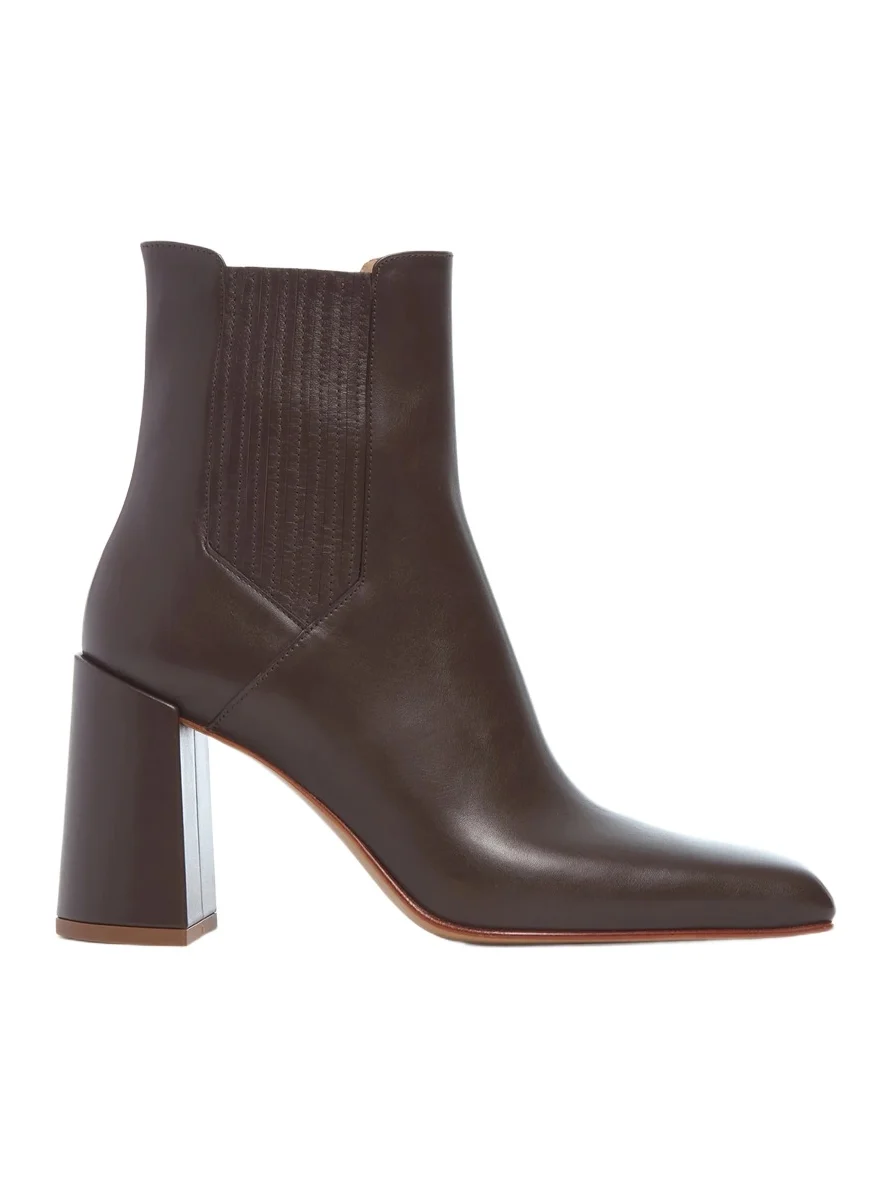 Luke High Heel Ankle Boot in Chocolate Leather Luke High Heel Ankle Boot in Chocolate Leather