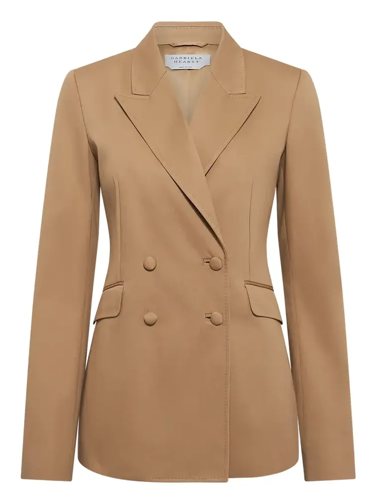 Gabriela Hearst Angela Blazer in Camel Light Sea Island Cotton Twill