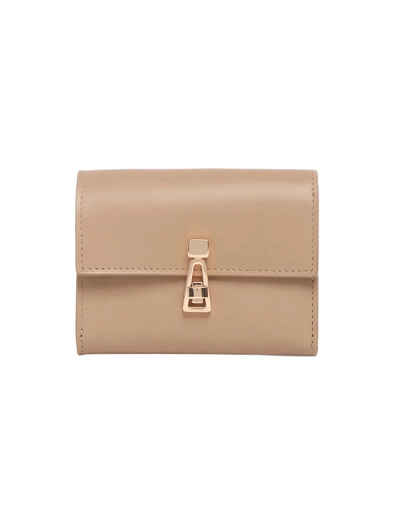 Gabriela Hearst Compact Flat Wallet in Nude Leather