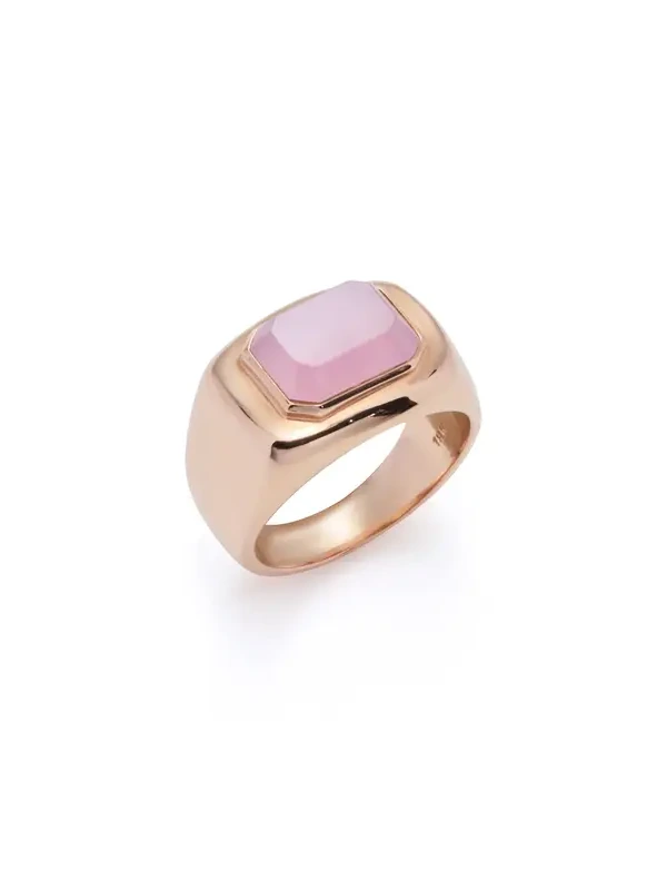 Large Ring in 18K Rose Gold & Rose Quartz Stone Large Ring in 18K Rose Gold & Rose Quartz Stone