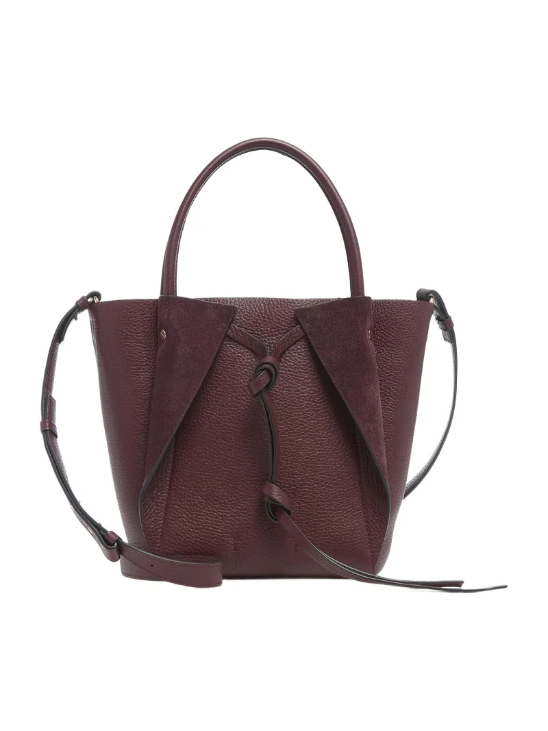 Gabriela Hearst Small Marija Tote Bag in Bordeaux Textured Leather