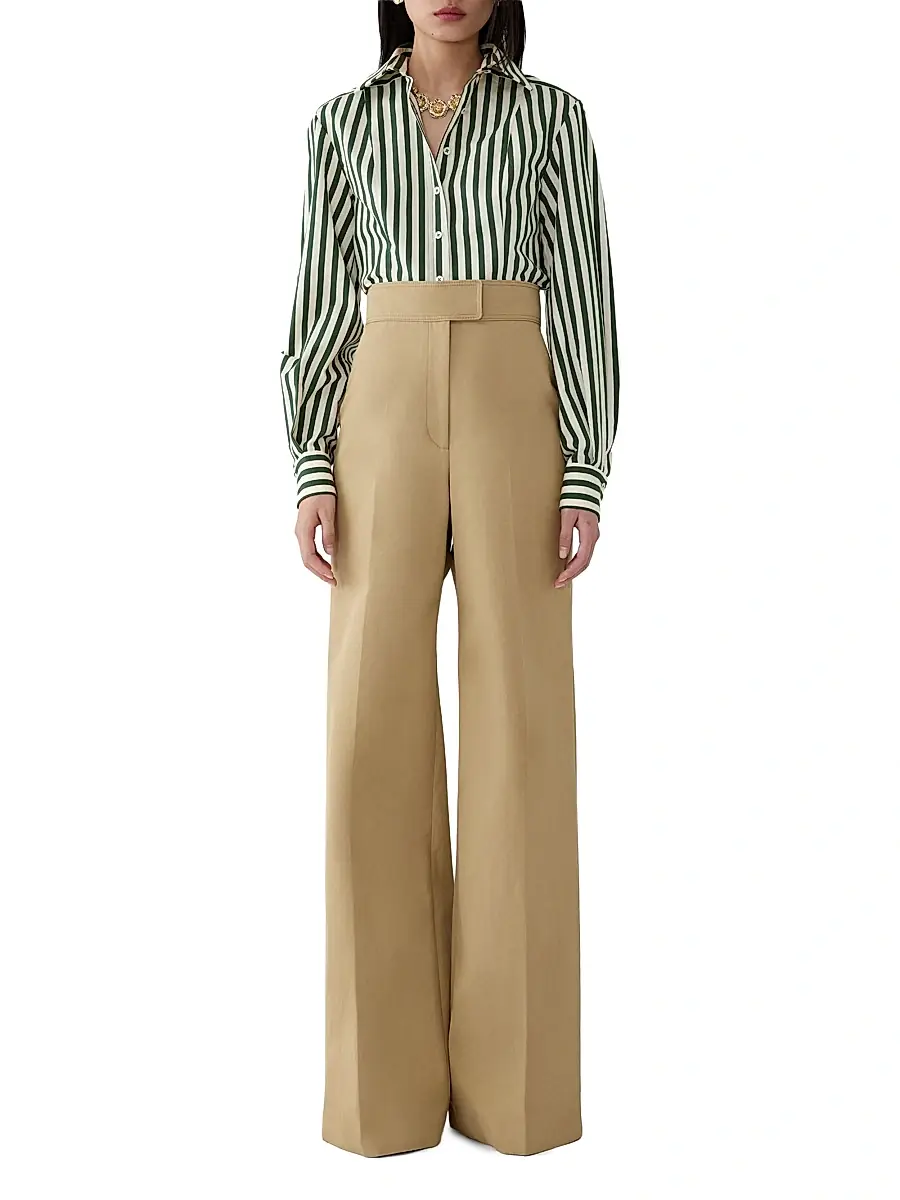 Carolina Herrera Women's Isabella Striped Cotton-Blend Shirt | Thumbnail 2