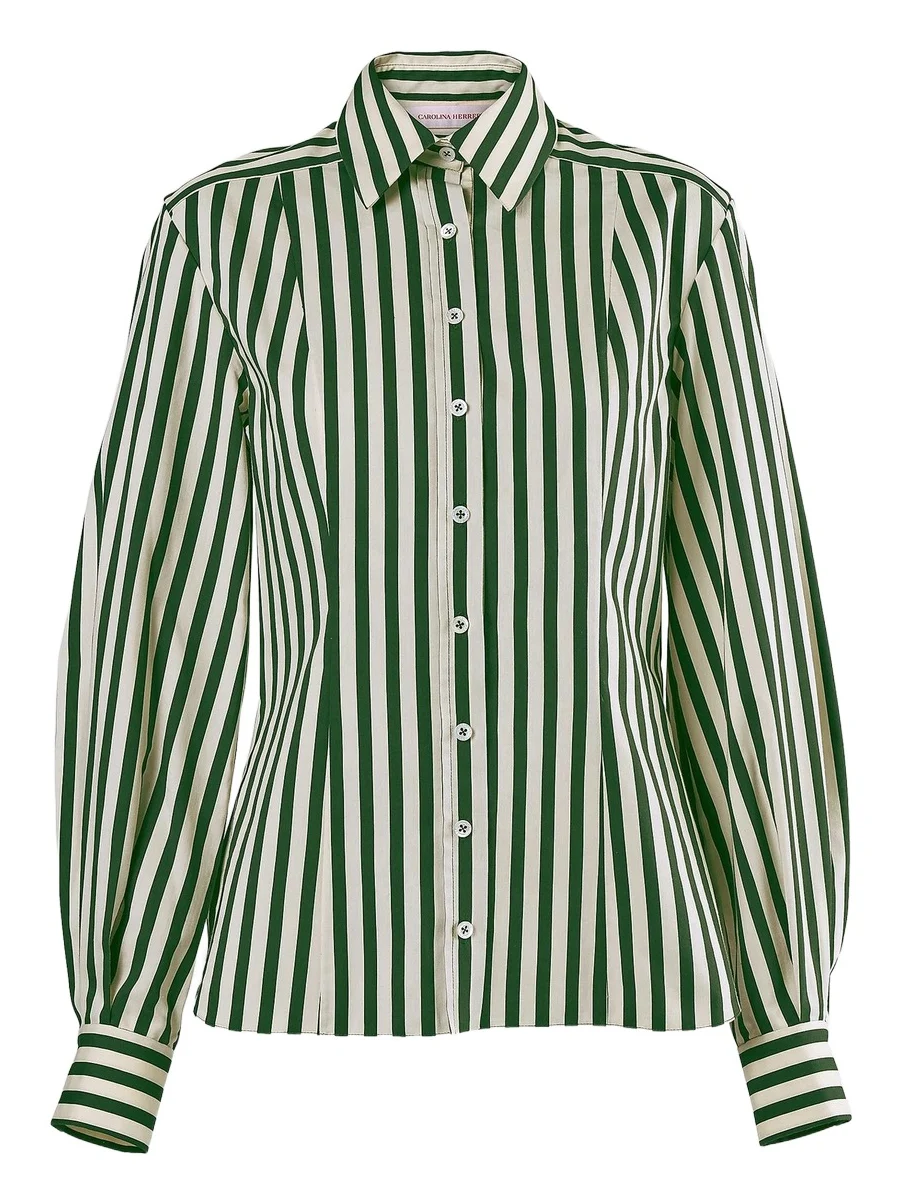 Carolina Herrera Women's Isabella Striped Cotton-Blend Shirt