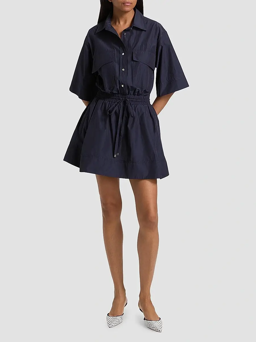 Derek Lam Women's Sabrina Cotton-Poplin Drawstring Minidress | Thumbnail 2 Derek Lam Women's Sabrina Cotton-Poplin Drawstring Minidress | Thumbnail 2