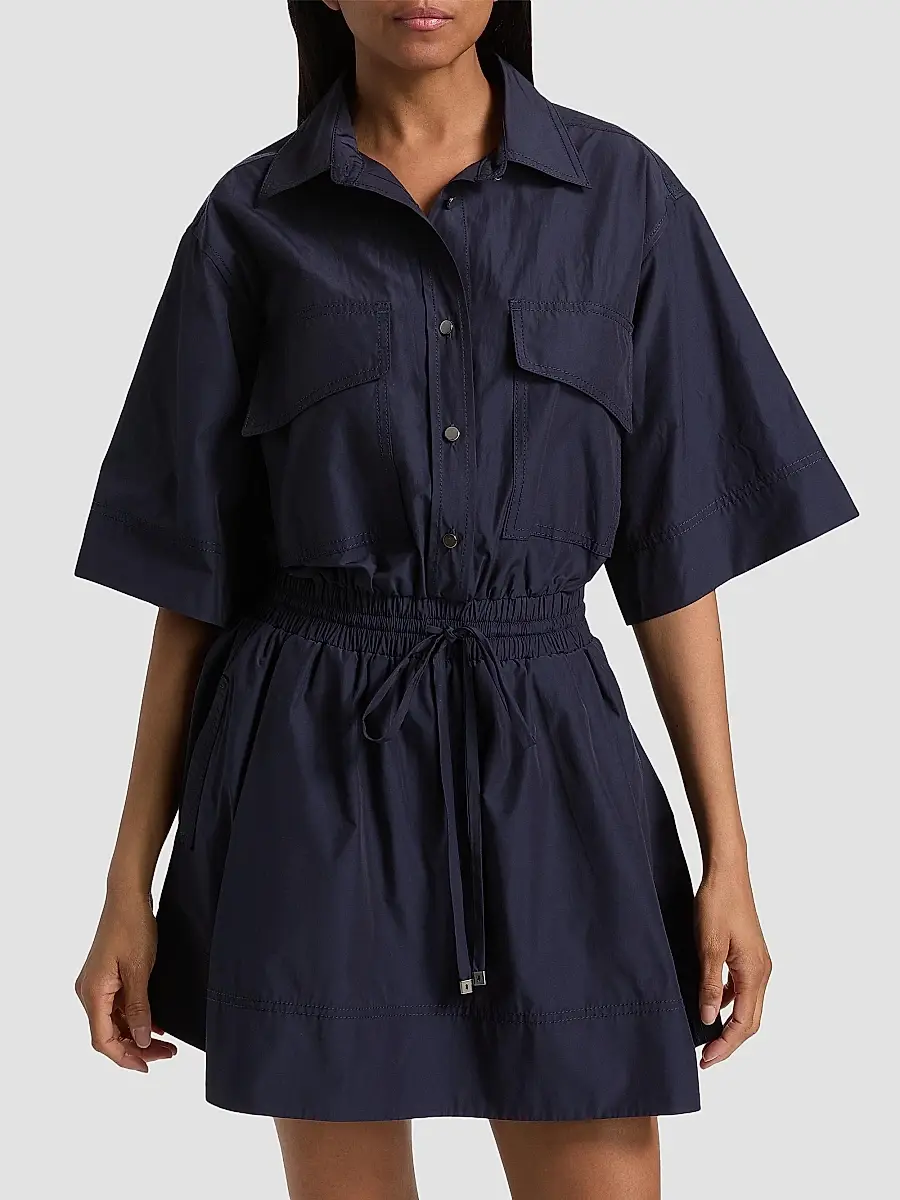 Derek Lam Women's Sabrina Cotton-Poplin Drawstring Minidress | Thumbnail 3 Derek Lam Women's Sabrina Cotton-Poplin Drawstring Minidress | Thumbnail 3
