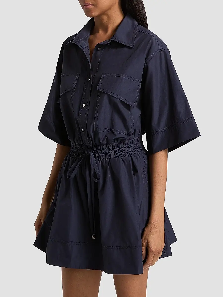 Derek Lam Women's Sabrina Cotton-Poplin Drawstring Minidress | Thumbnail 4 Derek Lam Women's Sabrina Cotton-Poplin Drawstring Minidress | Thumbnail 4