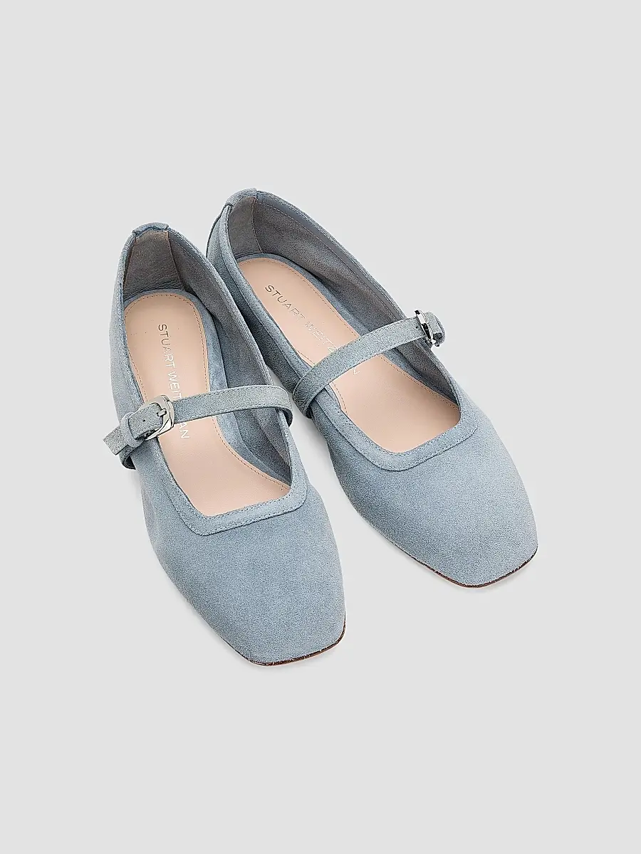 Stuart Weitzman Women's Sai Suede Ballet Flats | Thumbnail 4 Stuart Weitzman Women's Sai Suede Ballet Flats | Thumbnail 4