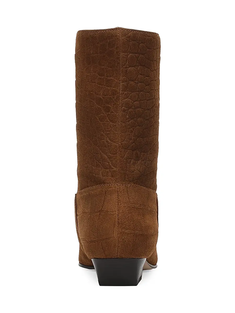 Favorite Daughter Women's Addison Snake-Embossed Suede Ankle Boots | Thumbnail 3