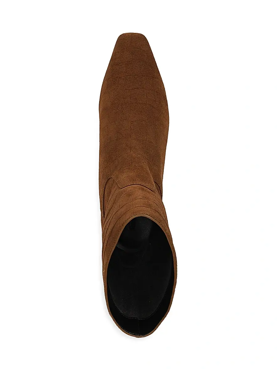 Favorite Daughter Women's Addison Snake-Embossed Suede Ankle Boots | Thumbnail 4