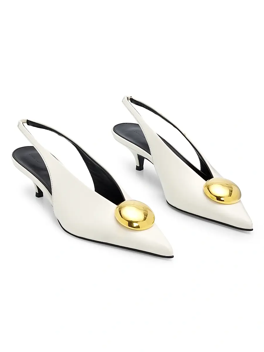 Proenza Schouler Women's Dome Slash 40MM Leather Slingback Pumps | Thumbnail 2 Proenza Schouler Women's Dome Slash 40MM Leather Slingback Pumps | Thumbnail 2
