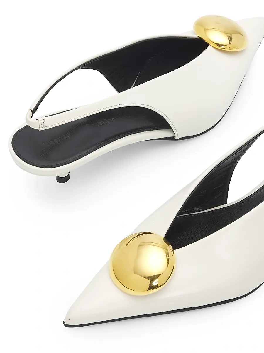 Proenza Schouler Women's Dome Slash 40MM Leather Slingback Pumps | Thumbnail 5 Proenza Schouler Women's Dome Slash 40MM Leather Slingback Pumps | Thumbnail 5