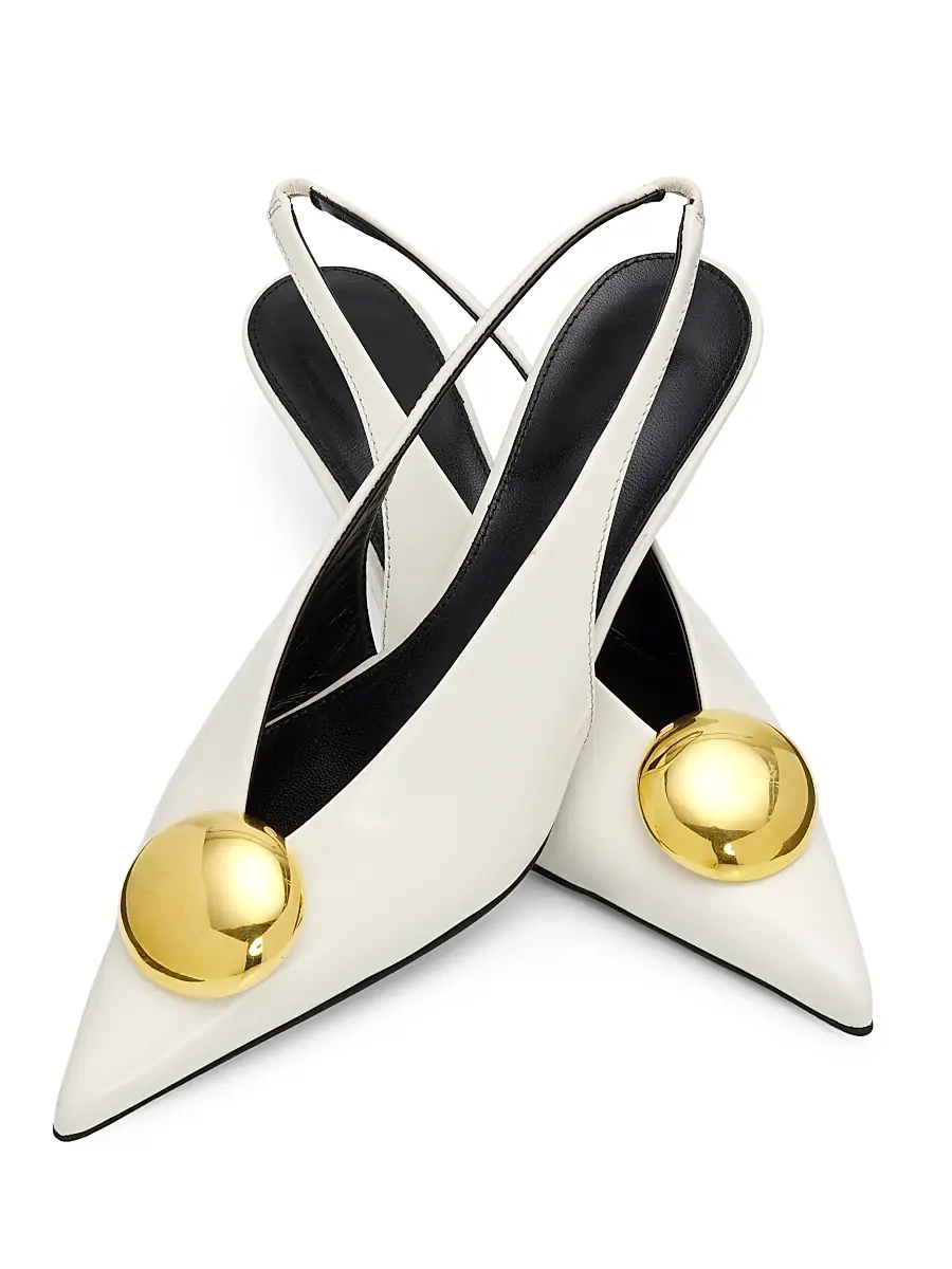 Proenza Schouler Women's Dome Slash 40MM Leather Slingback Pumps | Thumbnail 6 Proenza Schouler Women's Dome Slash 40MM Leather Slingback Pumps | Thumbnail 6