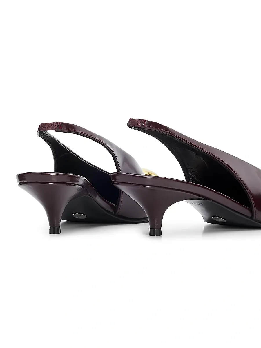 Proenza Schouler Women's Dome Slash 40MM Leather Slingback Pumps | Thumbnail 3 Proenza Schouler Women's Dome Slash 40MM Leather Slingback Pumps | Thumbnail 3