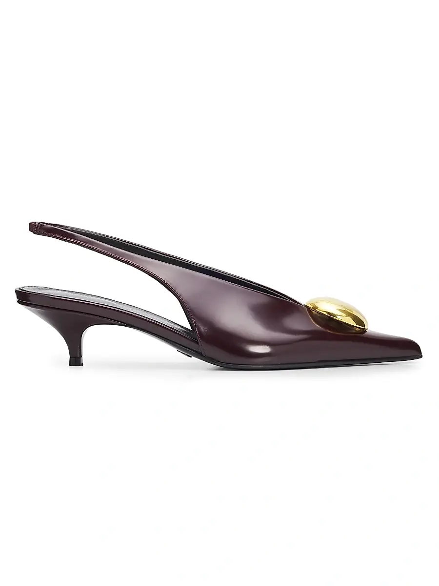 Proenza Schouler Women's Dome Slash 40MM Leather Slingback Pumps | Image 1 Proenza Schouler Women's Dome Slash 40MM Leather Slingback Pumps | Image 1