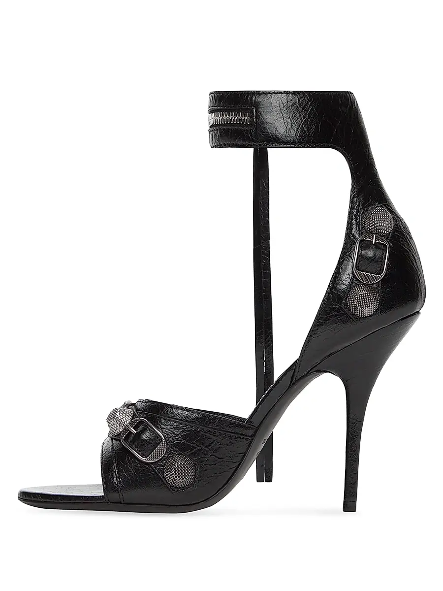 Balenciaga Women's Cagole 110mm Sandals - Black | Thumbnail 3