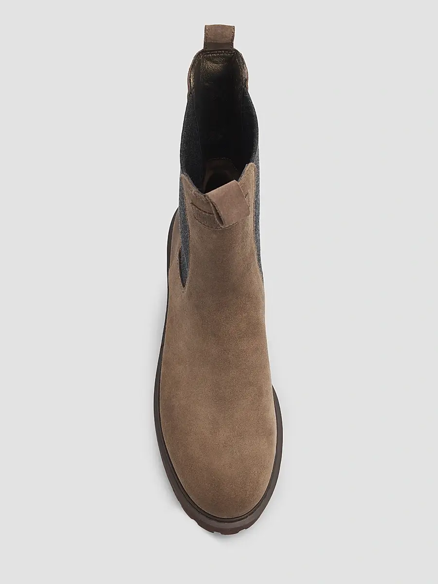 Brunello Cucinelli Women's Monili Pull-Tab Suede Chelsea Boots | Thumbnail 3
