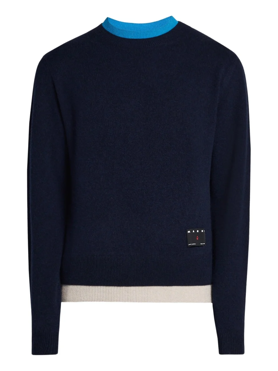 Marni Men's Contrast Trim Cashmere Crewneck Sweater