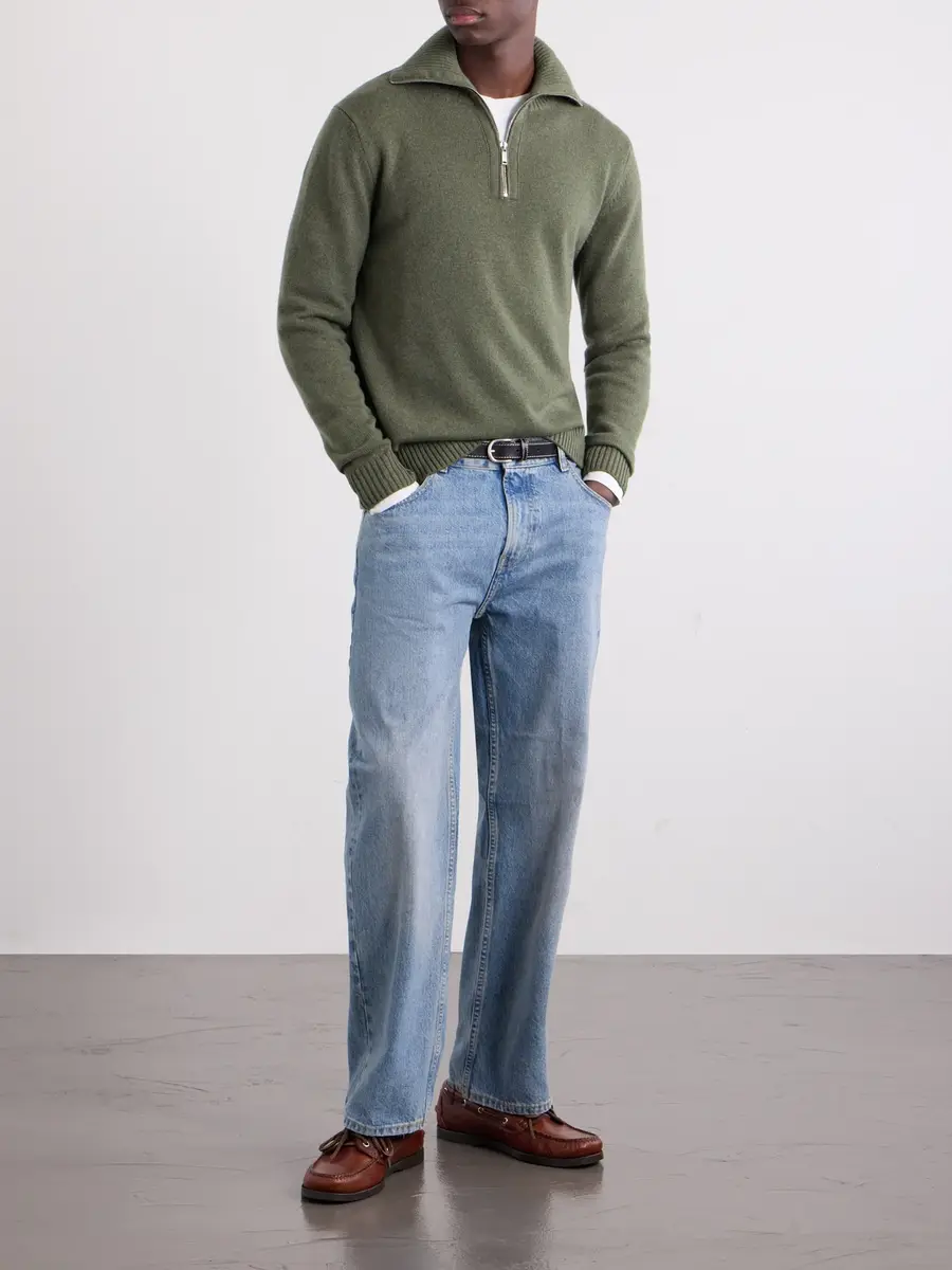 Slowear Zanone Slim-Fit Cashmere Half Zip-Up Sweater - Men | Thumbnail 2 Slowear Zanone Slim-Fit Cashmere Half Zip-Up Sweater - Men | Thumbnail 2