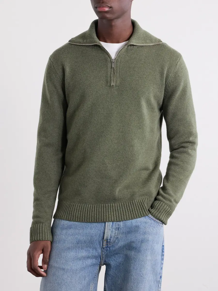 Slowear Zanone Slim-Fit Cashmere Half Zip-Up Sweater - Men | Thumbnail 3 Slowear Zanone Slim-Fit Cashmere Half Zip-Up Sweater - Men | Thumbnail 3