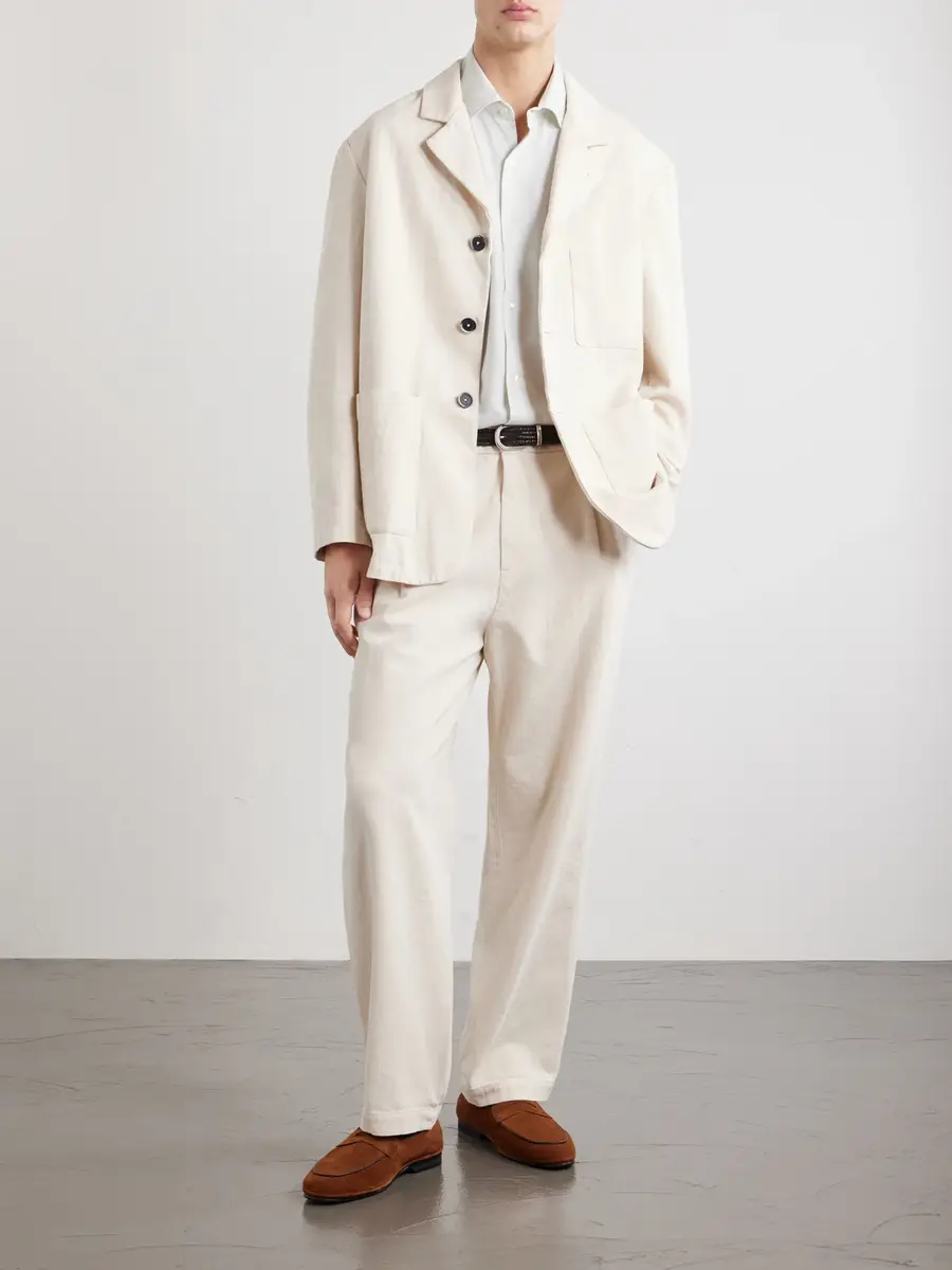 Barena Straight-Leg Pleated Cotton-Drill Trousers - Men | Thumbnail 2 Barena Straight-Leg Pleated Cotton-Drill Trousers - Men | Thumbnail 2