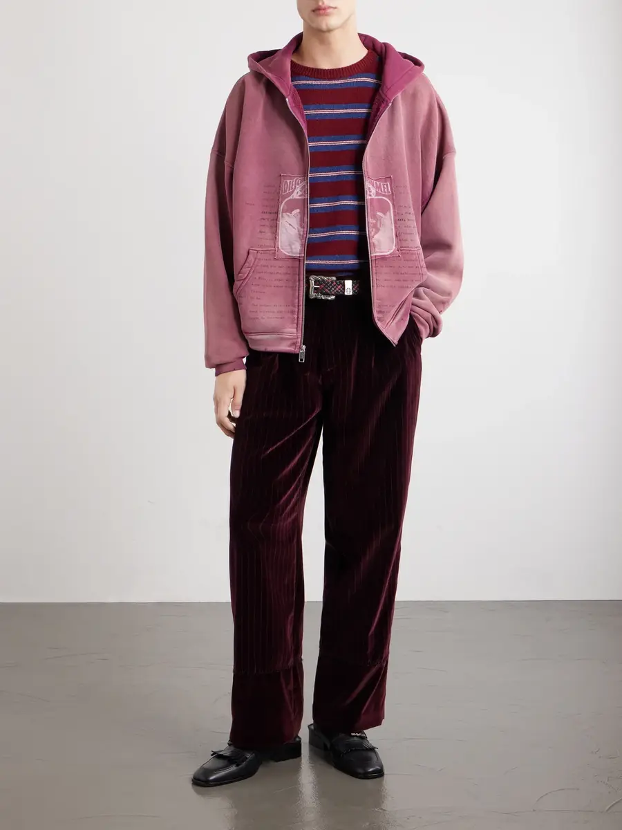 Enfants Riches Déprimés Tapered Pleated Striped Cotton-Velvet Trousers - Men | Thumbnail 2 Enfants Riches Déprimés Tapered Pleated Striped Cotton-Velvet Trousers - Men | Thumbnail 2