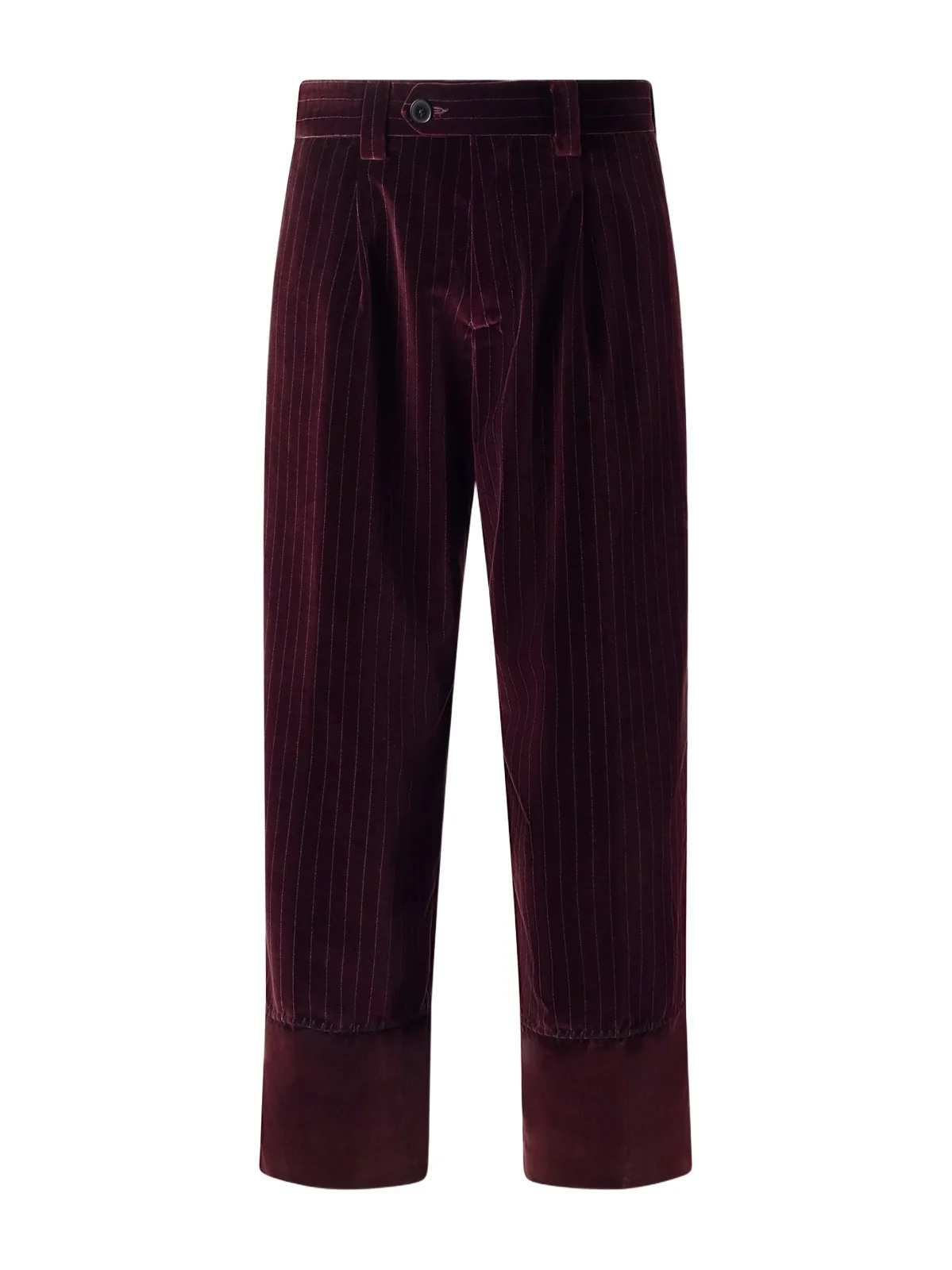 Tapered Pleated Striped Cotton-Velvet Trousers - Men Tapered Pleated Striped Cotton-Velvet Trousers - Men