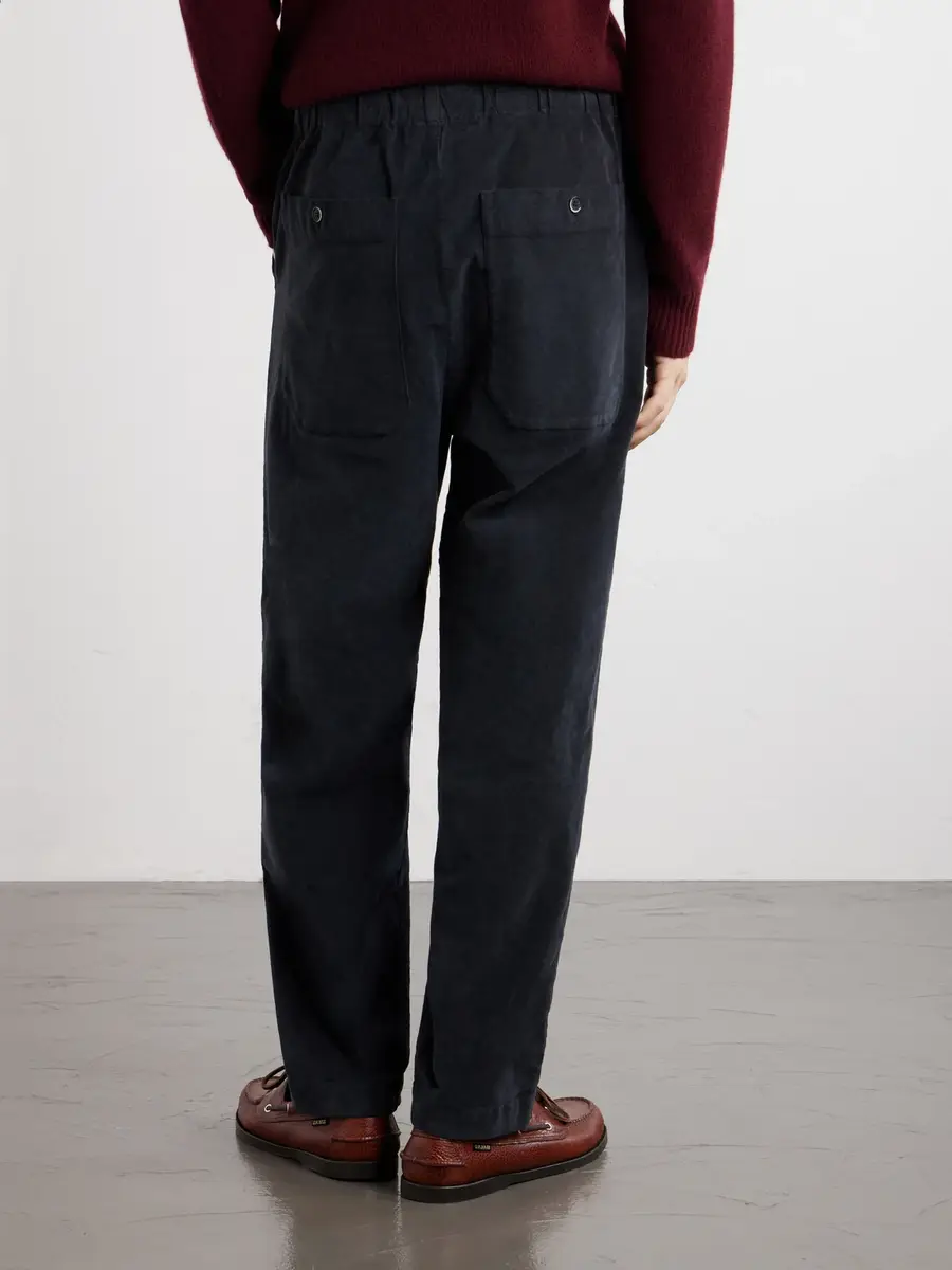 Barena Straight-Leg Garment-Dyed Stretch Cotton-Moleskin Trousers - Men | Thumbnail 4 Barena Straight-Leg Garment-Dyed Stretch Cotton-Moleskin Trousers - Men | Thumbnail 4