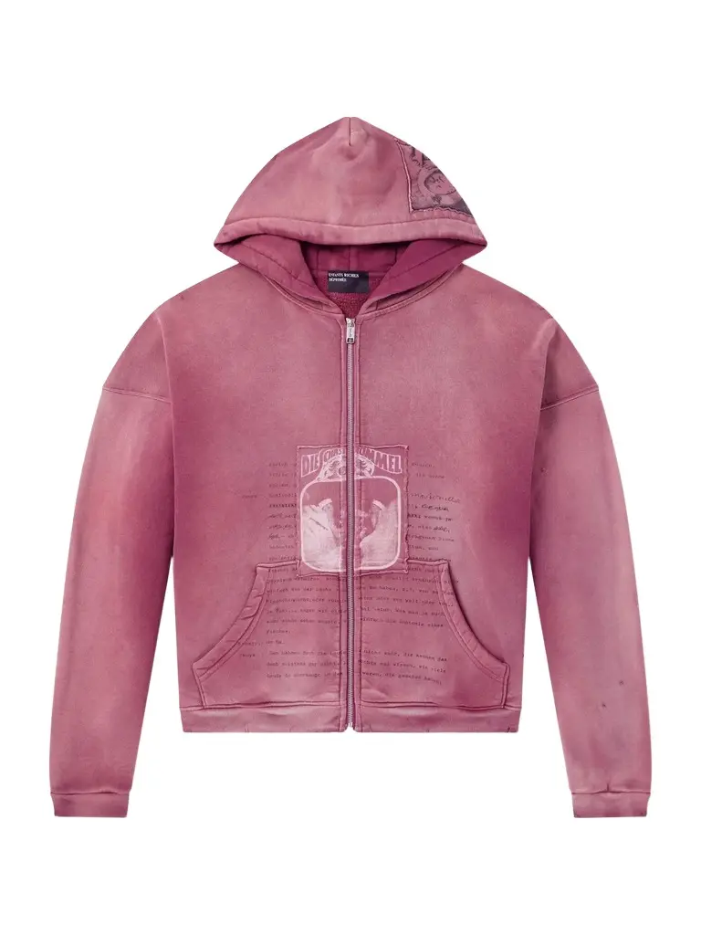 Enfants Riches Déprimés Rock / Paper / Scissors II Distressed Printed Cotton-Jersey Zip-Up Hoodie - Men | Image 1 Enfants Riches Déprimés Rock / Paper / Scissors II Distressed Printed Cotton-Jersey Zip-Up Hoodie - Men | Image 1