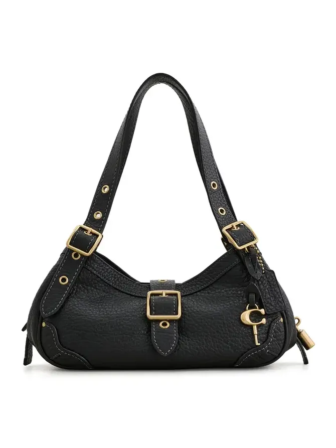 Textured Pebble Leather Drifter Shoulder Bag 31