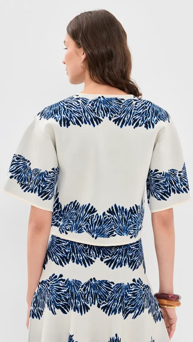 Ulla Johnson Alara Short Sleeve Knit Jacquard Top | Thumbnail 3 Ulla Johnson Alara Short Sleeve Knit Jacquard Top | Thumbnail 3