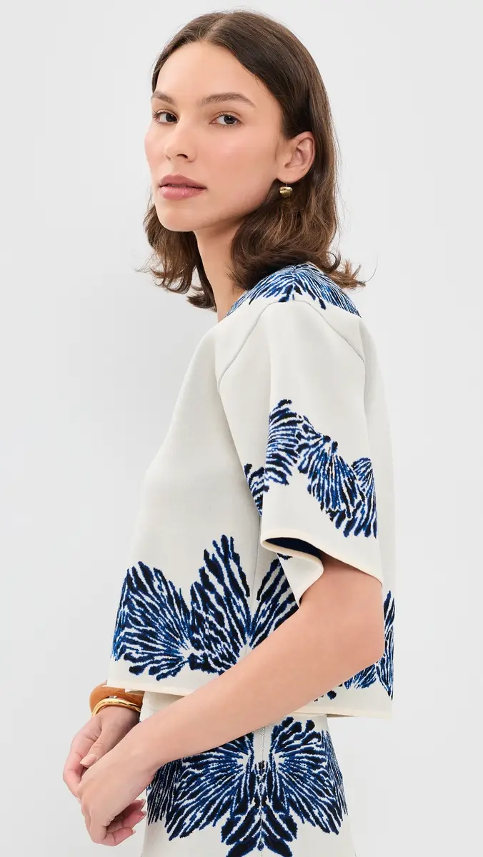 Ulla Johnson Alara Short Sleeve Knit Jacquard Top | Thumbnail 4 Ulla Johnson Alara Short Sleeve Knit Jacquard Top | Thumbnail 4