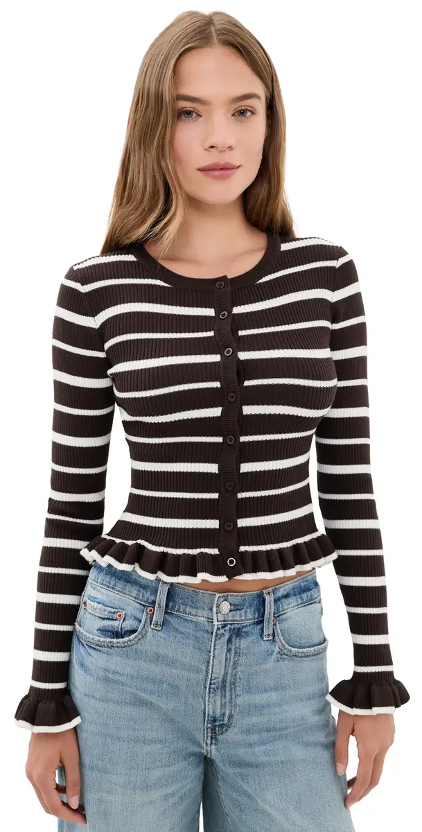 Seven Wonders Donna Knit Blouse Chocolate/Cream | Image 1 Seven Wonders Donna Knit Blouse Chocolate/Cream | Image 1