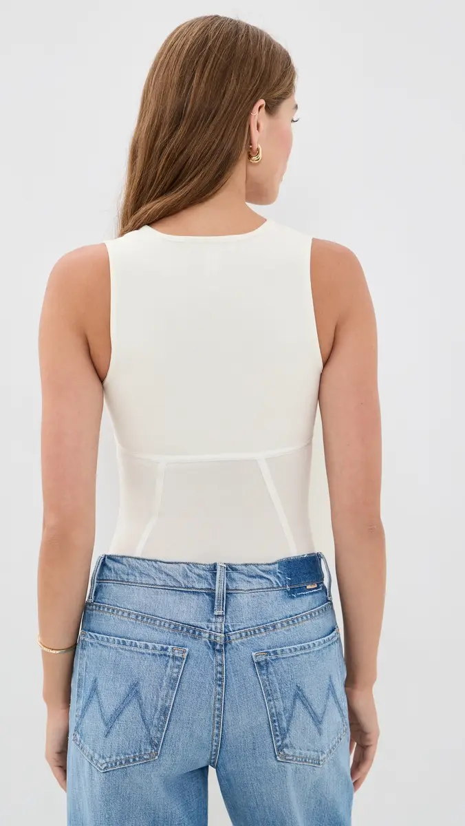 Fleur du Mal Cotton Scoop Neck Thong Bodysuit | Thumbnail 3