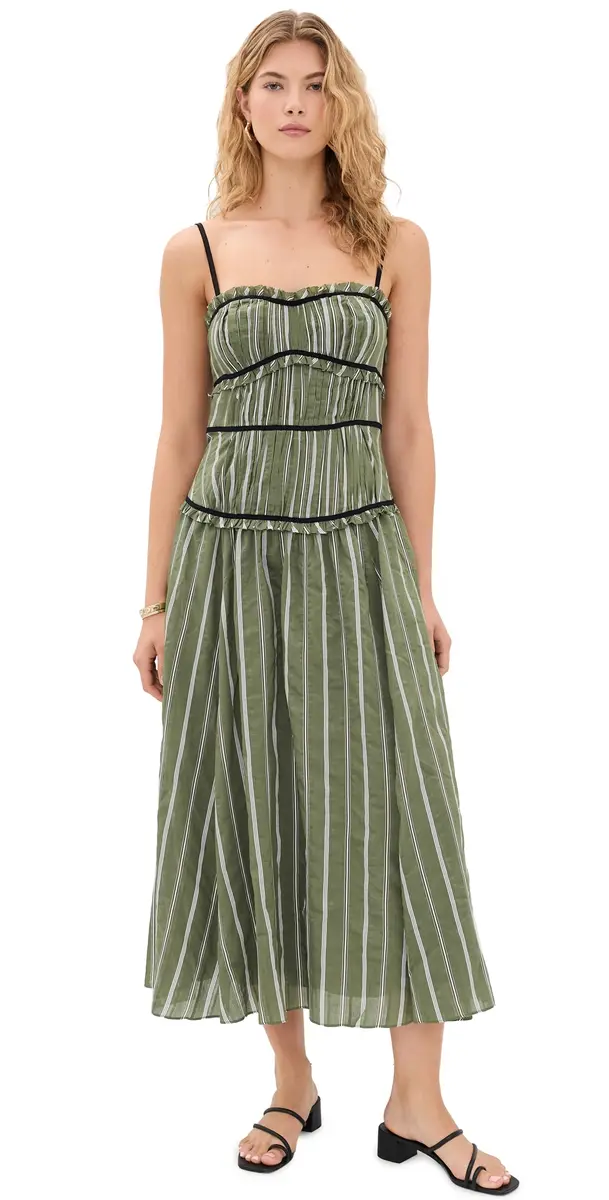 Cinq à Sept Celia Dress Olive Noir | Image 1 Cinq à Sept Celia Dress Olive Noir | Image 1