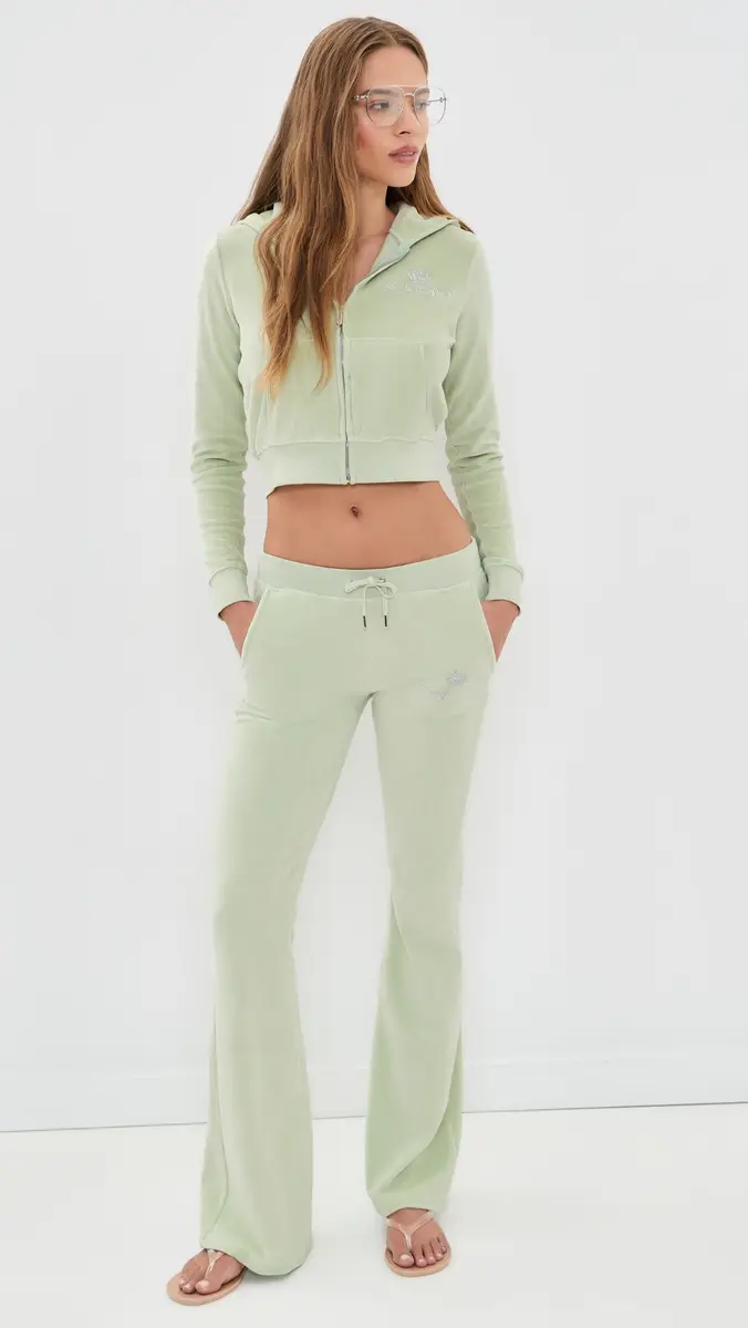 Sporty & Rich Juicy Script Velour Zip Hoodie | Thumbnail 5 Sporty & Rich Juicy Script Velour Zip Hoodie | Thumbnail 5