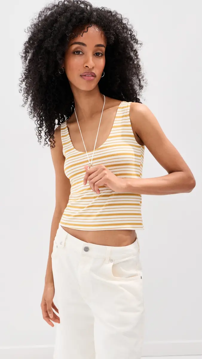LE BOP Louise Cropped Stripe Tank | Thumbnail 2 LE BOP Louise Cropped Stripe Tank | Thumbnail 2